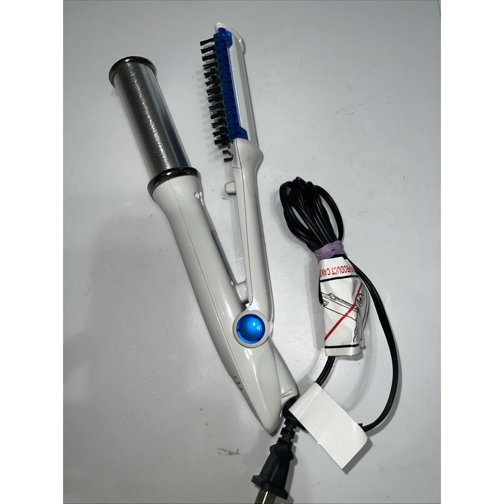 InStyler Wet 2 Dry Rotating Curling Iron Brush 1.25" Clear Blue IS 1001.1 Tested